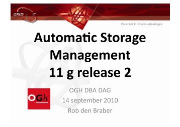 Automa'c Storage Management 11 g release 2