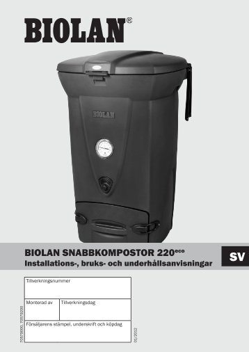 BIOLAN SNABBKOMPOSTOR 220eco