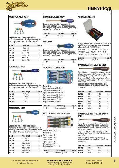 Produktkatalog (PDF) - Bohlin & Nilsson