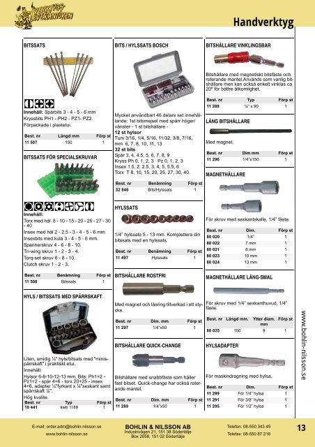 Produktkatalog (PDF) - Bohlin & Nilsson