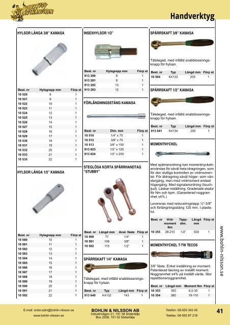 Produktkatalog (PDF) - Bohlin & Nilsson