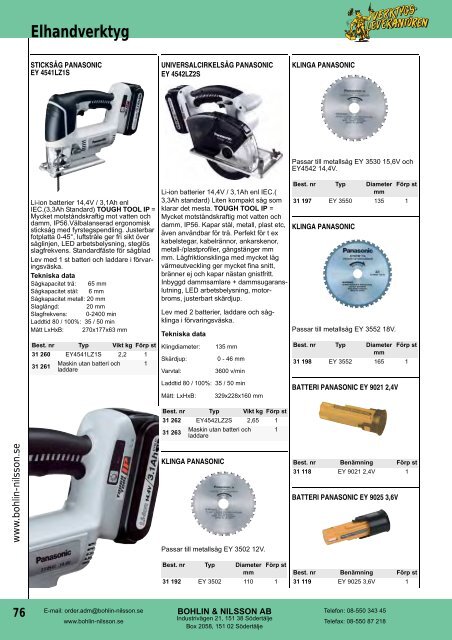 Produktkatalog (PDF) - Bohlin & Nilsson