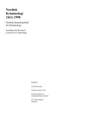 Nordisk Kriminologi 24(1) 1998 - Scandinavian Research Council ...