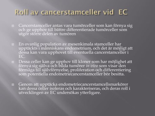 en studie av endometriecancer - SFOG