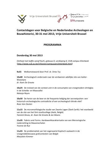 Contactdagen voor Belgische en Nederlandse ... - Trafficking Culture