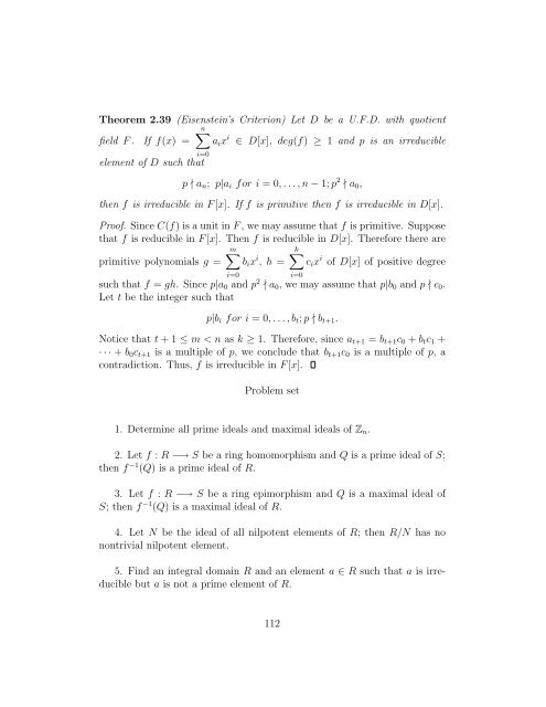 Topics in algebra Chapter IV: Commutative rings and modules I - 1