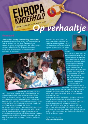 Op Verhaaltje van oktober 2009 - Europa Kinderhulp