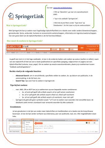 Wat is SpringerLink? Hoe moet ik zoeken in SpringerLink?