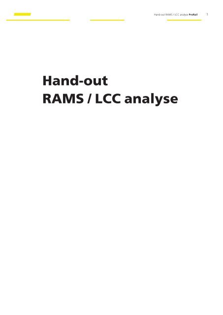 Hand-out RAMS / LCC analyse - Leidraad voor Systems Engineering