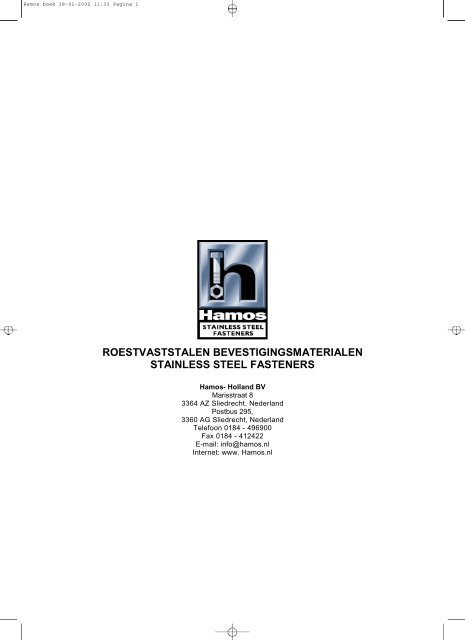 Hamos boek - Hamos stainless steel fasteners