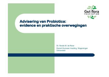 Presentatie dr. N.M. de Roos - Gut flora Foundation