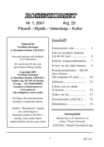 Innehåll - Rosenkors-Ordenen AMORC