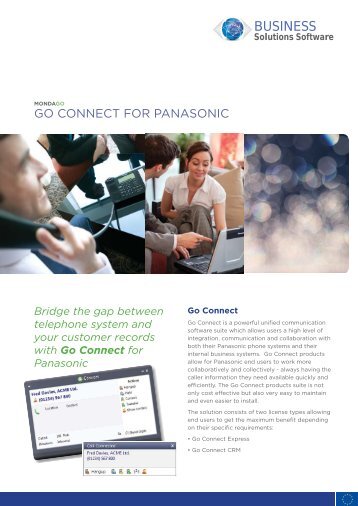 BUSINESS - Go Connect CRM for Panasonic