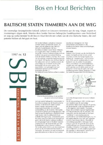 Baltische Staten timmeren aan de weg - Stichting Probos