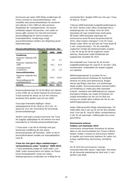 Årsredovisning 2010.pdf - Trosa kommun