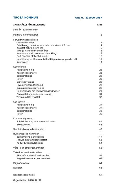 Årsredovisning 2010.pdf - Trosa kommun