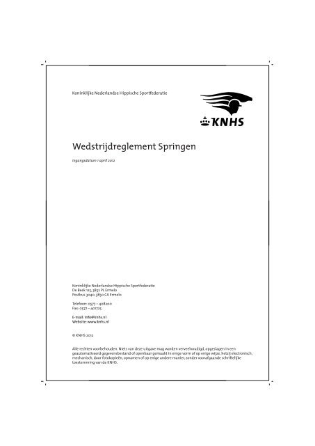 KNHS Wedstrijdreglement Springen