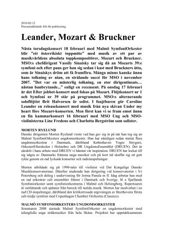 Leander, Mozart & Bruckner - Malmö Symfoniorkester