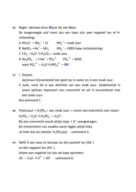 OEFENTOETS Zuren en basen 5 VWO 1. 2. 3. 4. 5. 6. 8.