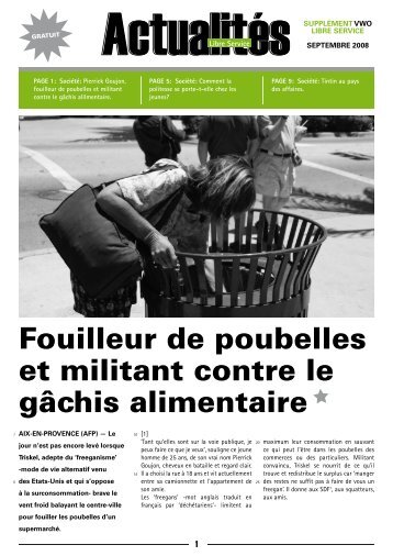 Fouilleur de poubelles et militant contre le gâchis ... - Libre Service