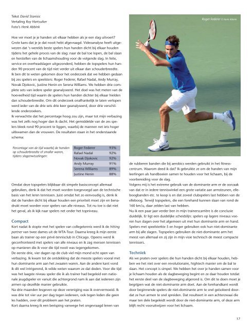 Tennis & Coach nr 4 aug 2009 - SportKaderServices