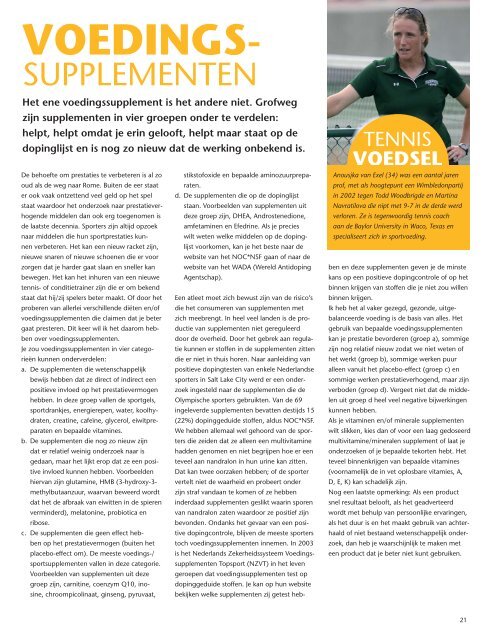 Tennis & Coach nr 4 aug 2009 - SportKaderServices