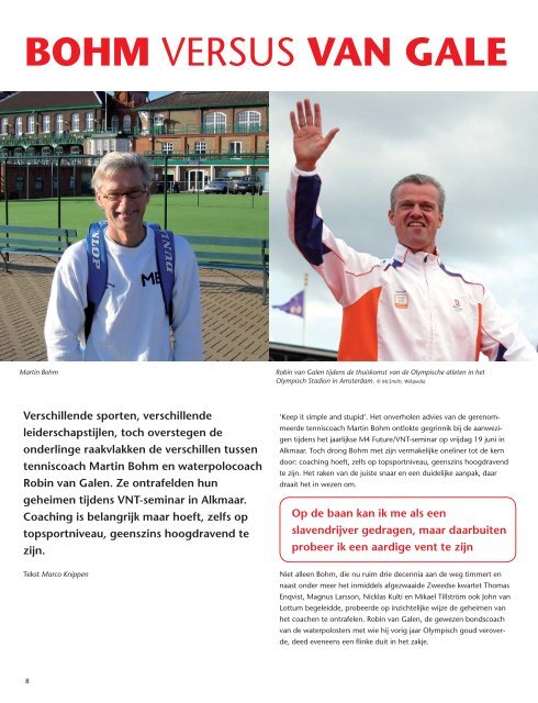 Tennis & Coach nr 4 aug 2009 - SportKaderServices