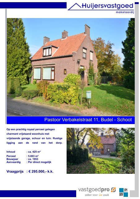 Brochure Pastoor Verbakelstraat 11 Budel - Schoot.pub - Huijers ...