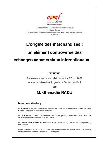 L'origine des marchandises : un élément controversé des échanges ...