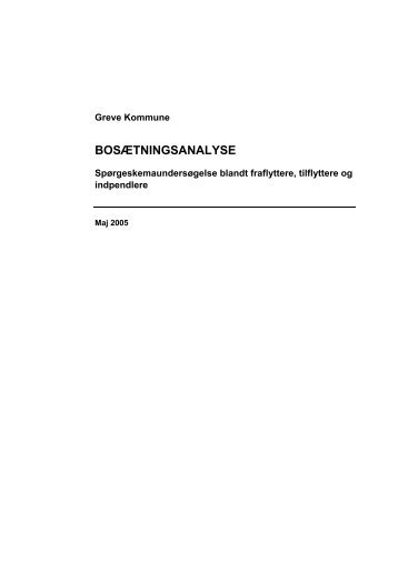 BOSÆTNINGSANALYSE - Greve Kommune