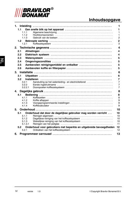 B serie handleiding - Cafetech