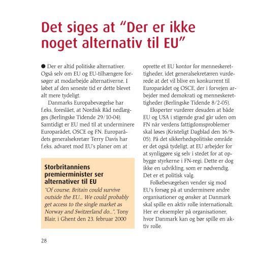 EU's gode nabo – eller delstat i EU? - Folkebevægelsen mod EU