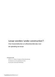 Leraar worden:'under construction'? - Open Universiteit Nederland