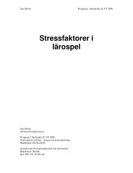 Stressfaktorer i lärospel - Iona Rosin