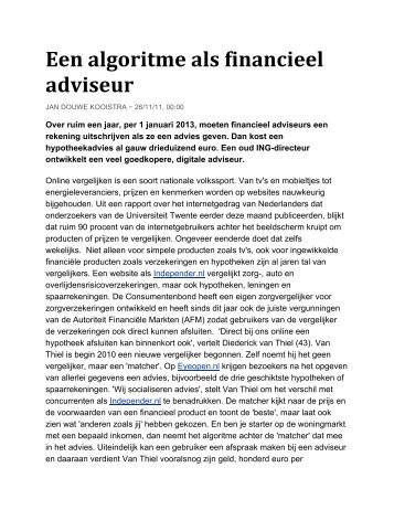 Een algoritme als financieel adviseur - eyeOpen.nl