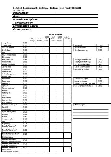 Bedrijfsnaam: Adres: Postcode, woonplaats: Telefoonnummer ...