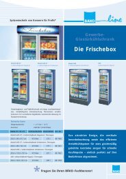 Gewerbe- Glastürkühlschrank Die Frischebox