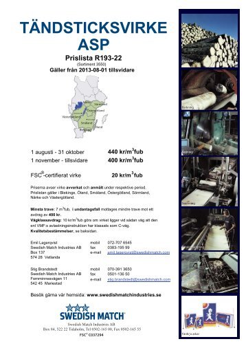 Prislista R193-22 - Swedish Match Industries