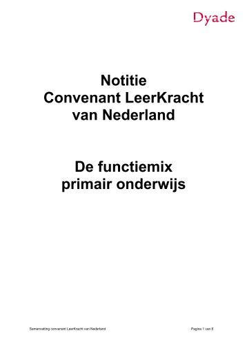 Notitie Convenant LeerKracht - Dyade