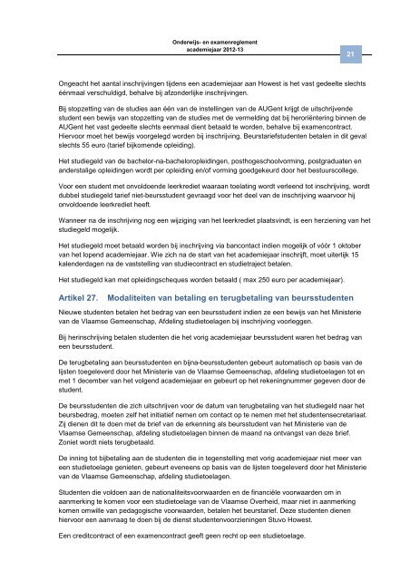 Onderwijs- en examenreglement (2012 - 2013) - Howest.be