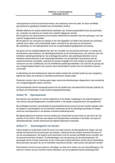 Onderwijs- en examenreglement (2012 - 2013) - Howest.be