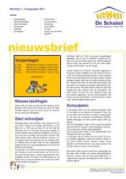 nieuwsbrief - obs de Schakel