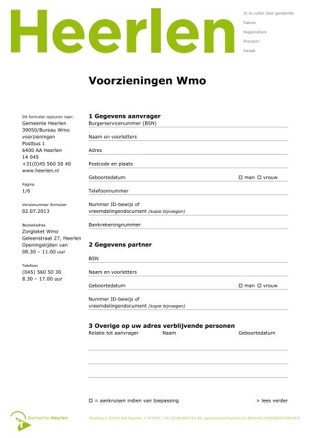 Voorzieningen Wmo - Gemeente Heerlen