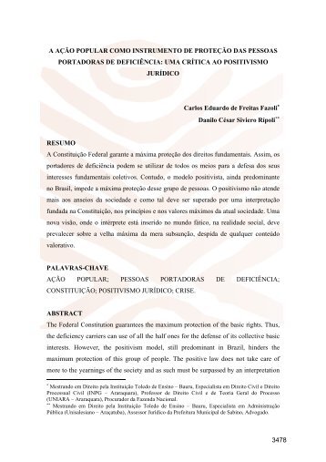 Carlos Eduardo de Freitas Fazoli, Danilo Cesar Siviero ... - Conpedi