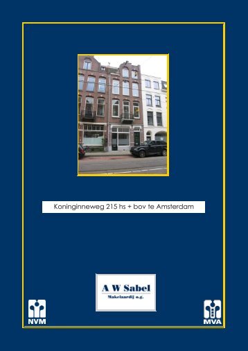 Koninginneweg 215 hs + bov te Amsterdam - A W Sabel
