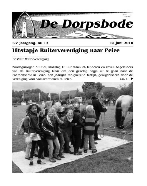 De Dorpsbode Uitstapje Ruitervereniging naar Peize