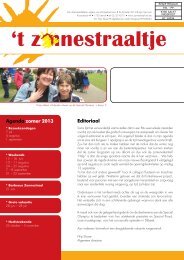 Editoriaal Agenda zomer 2013 - Zonnestraal