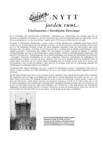 Telefontornet i Stockholm försvinner
