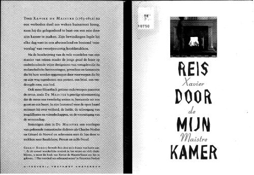 Xavier de Maistre, Reis door mijn Kamer