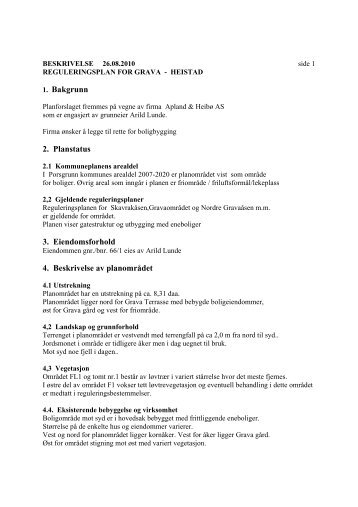 21.09.10 Beskrivelse Grava 10.pdf - Porsgrunn Kommune